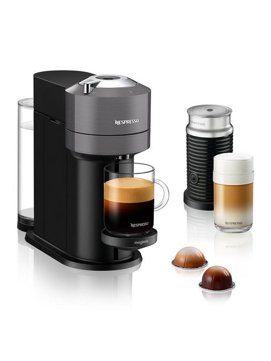front image of nespresso-vertuo-next-11711-coffee-machine-with-milk-frother-by-magimix--nbspdark-grey