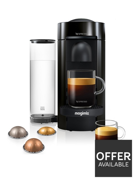 front image of nespresso-vertuo-plus-11399-coffee-machine-by-magimix-black