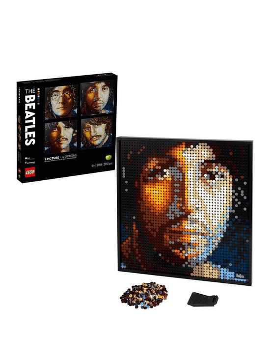 front image of lego-art-31198-the-beatles-buildable-poster-wall-deacutecor
