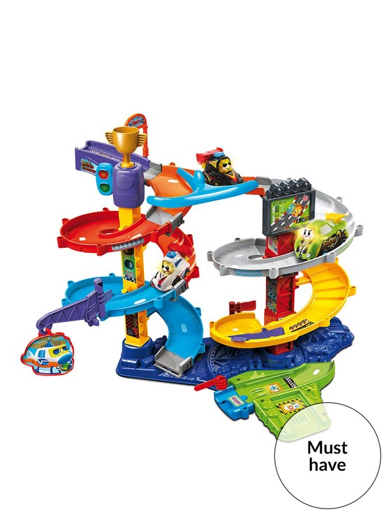 front image of vtech-toot-toot-drivers-twist-amp-race-tower