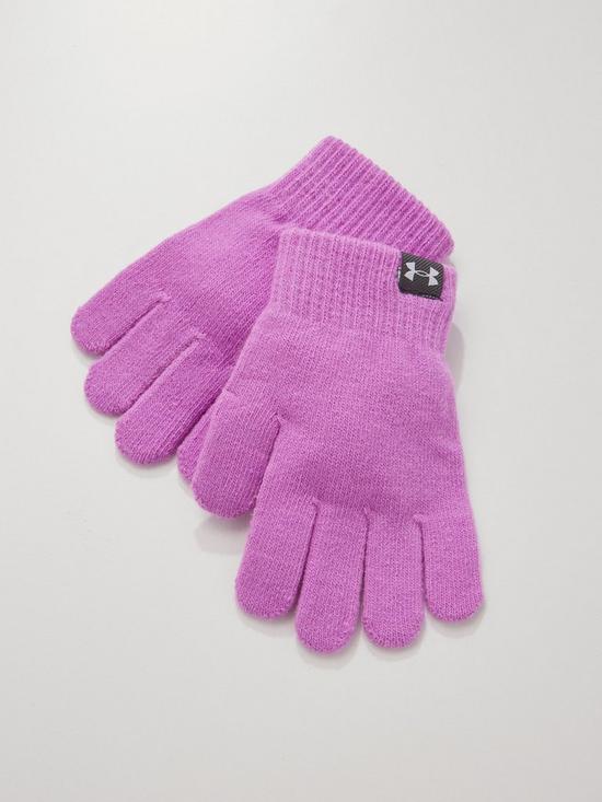 back image of under-armour-girls-beanie-andnbspglove-set-lilac