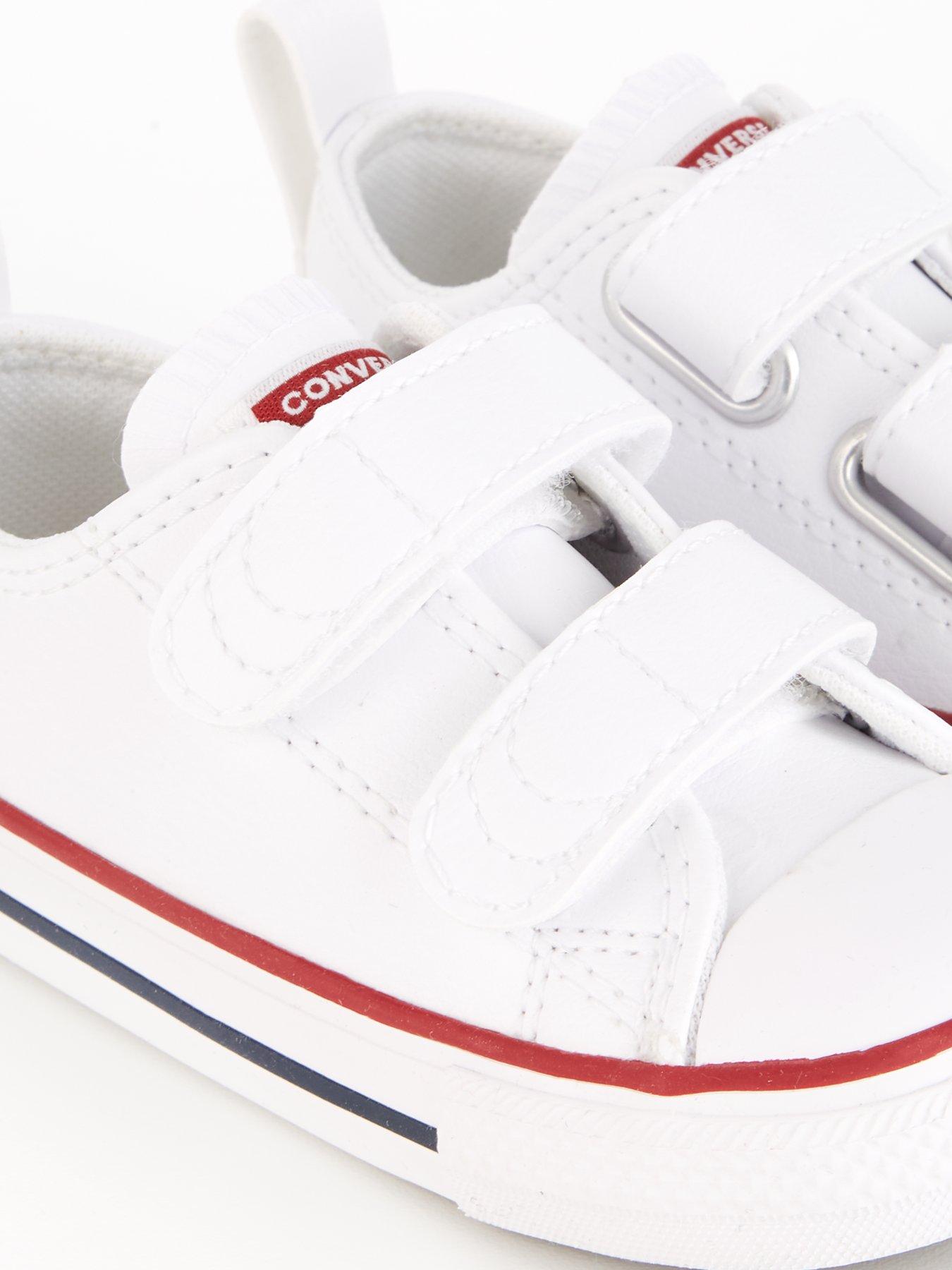  image of converse-infant-unisex-easy-on-velcro-leather-ox-trainersnbsp-white