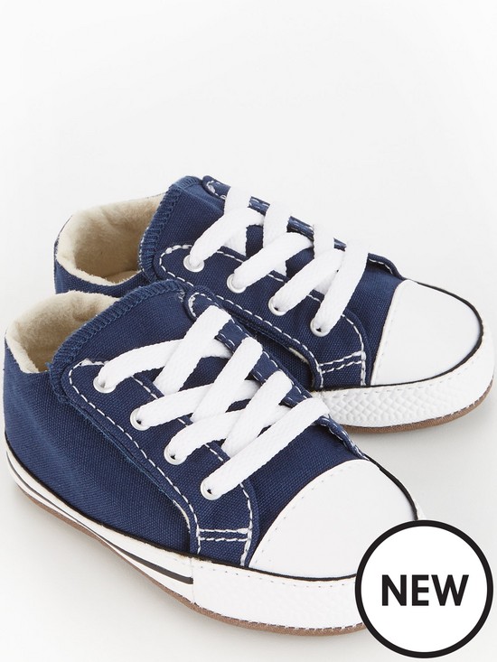 stillFront image of converse-chuck-taylor-all-star-ox-crib-boys-cribster-canvas-trainers--navywhite