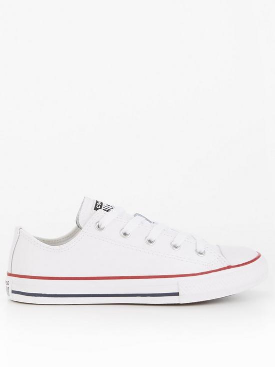 front image of converse-chuck-taylor-all-star-ox-youth-trainer-white-red-navy
