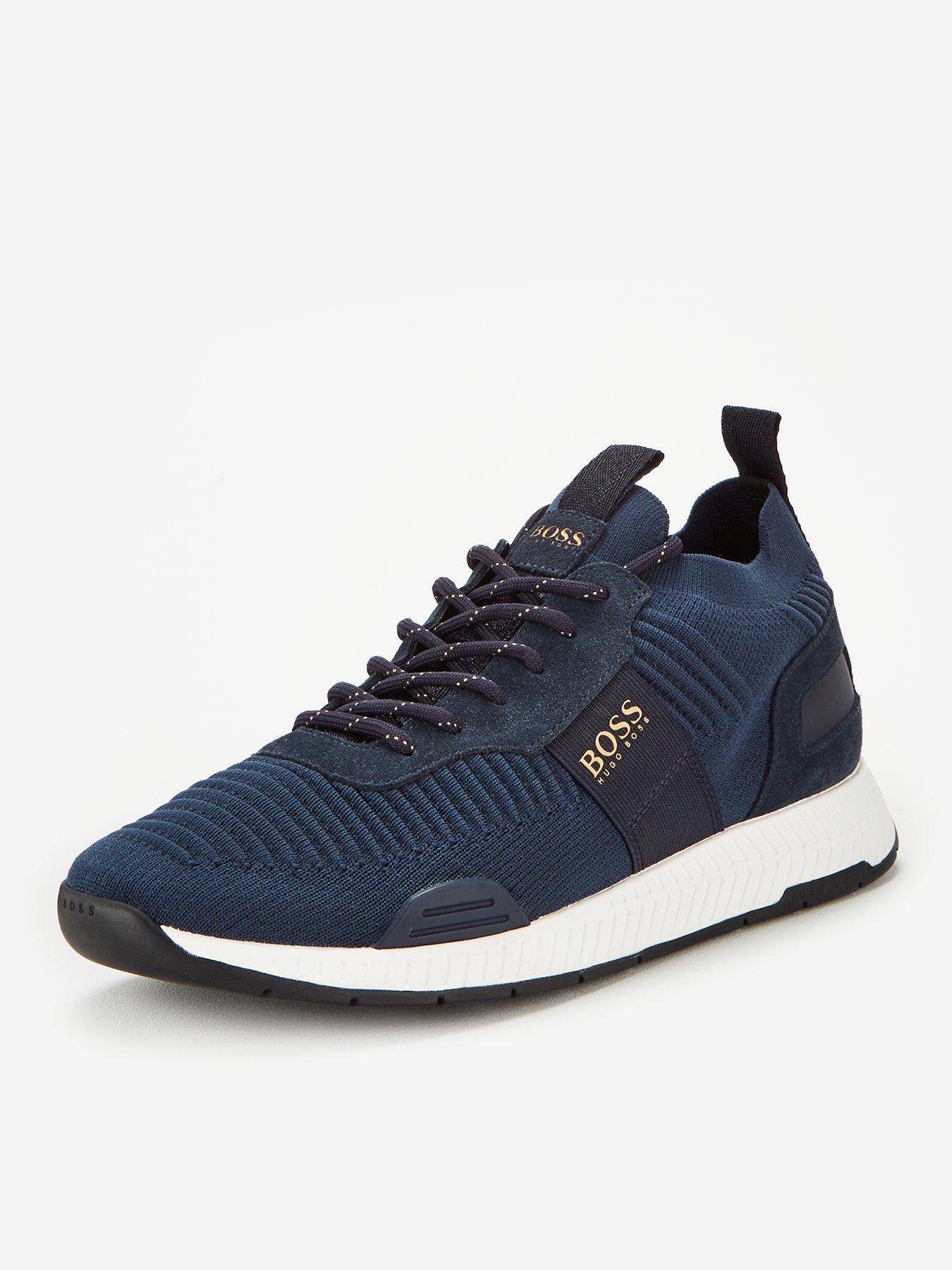 boss titanium knit trainers