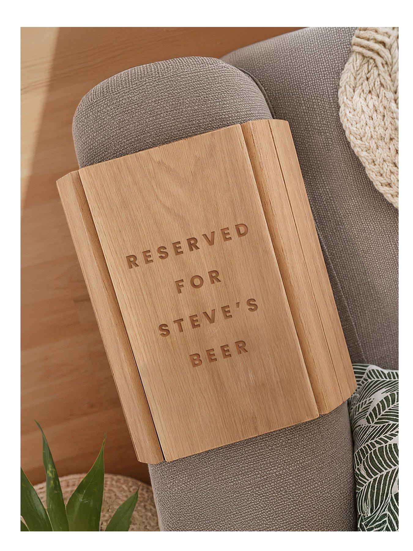 The Personalised Memento Company Personalised 'Reserved For' Wooden Sofa Tray