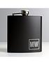 image of the-personalised-memento-company-personalised-black-monogram-hip-flask