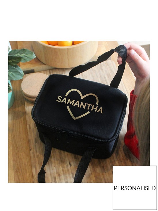 front image of the-personalised-memento-company-personalised-gold-heart-lunch-bag