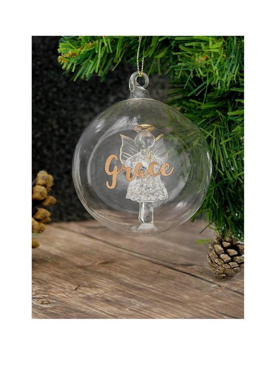 front image of the-personalised-memento-company-personalised-angel-led-bauble