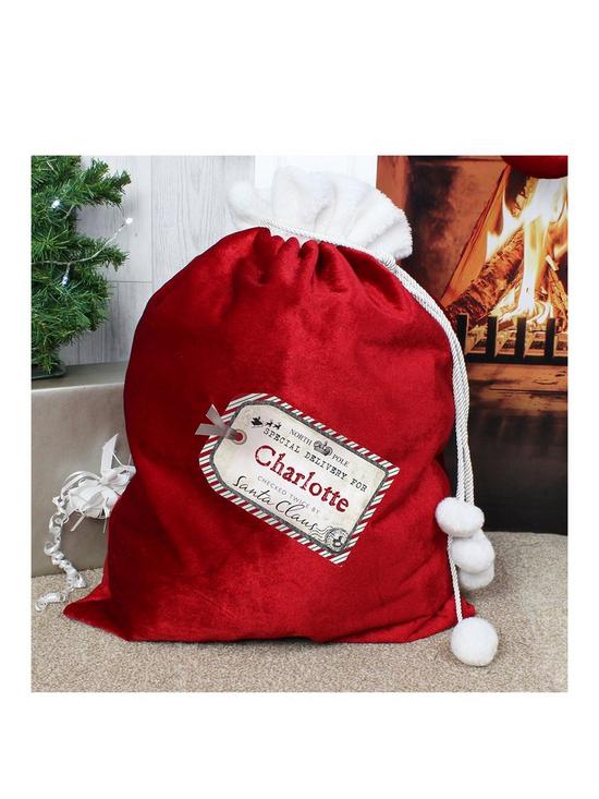 front image of personalised-special-delivery-tag-christmas-sack