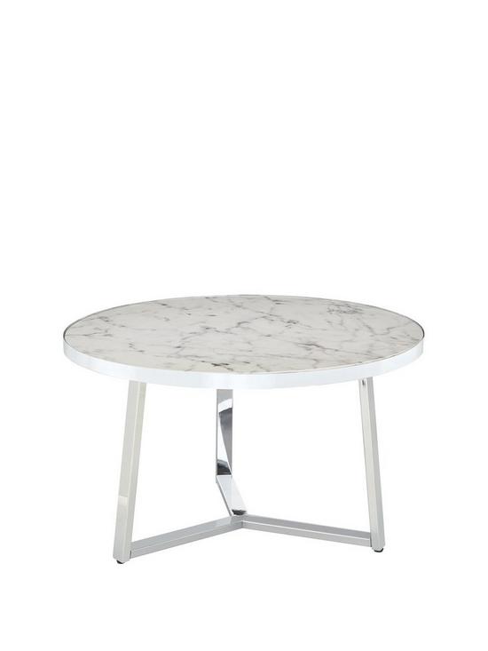 front image of ivy-marble-effect-circle-coffee-table
