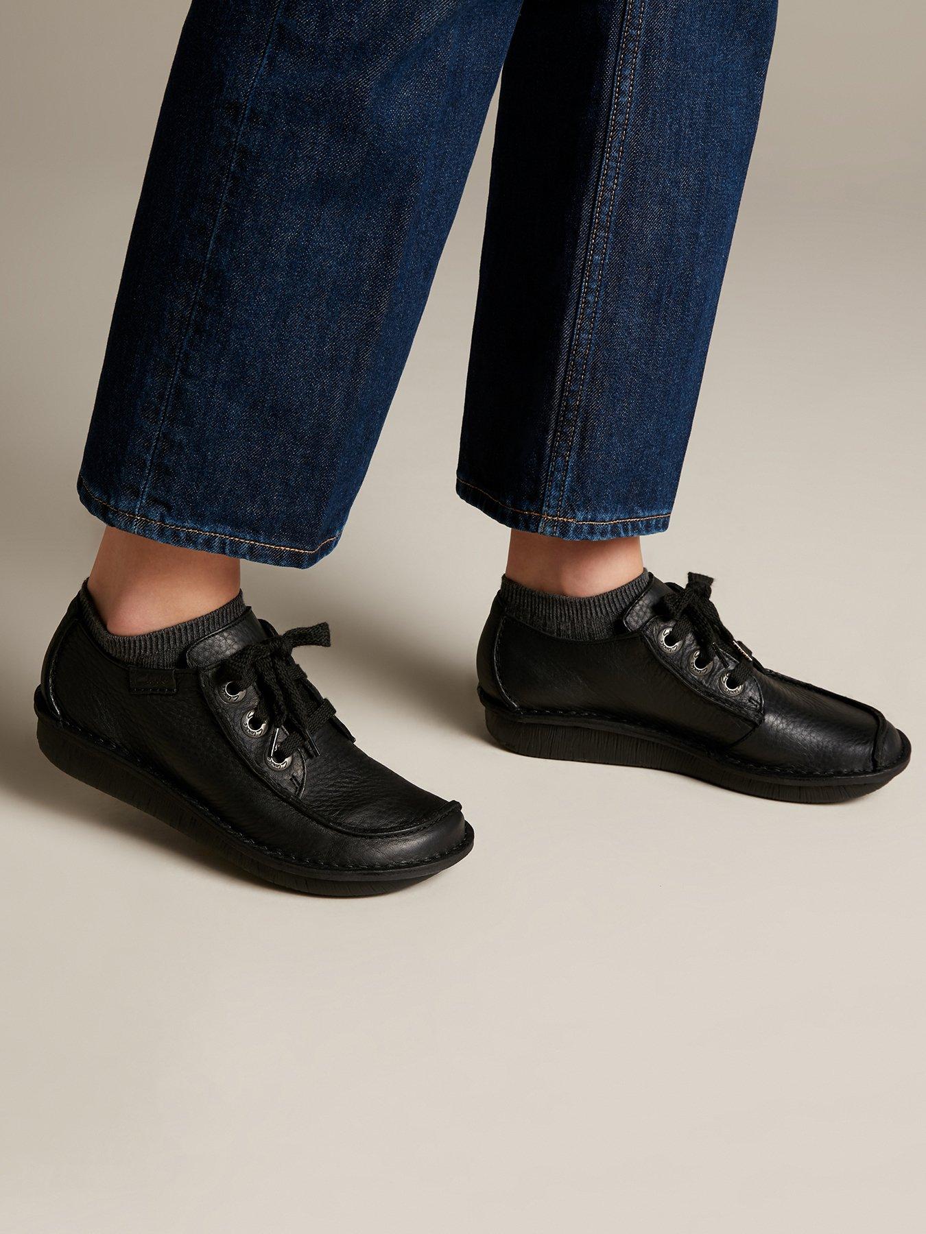 Clarks Funny Dream Lace Up Flat Shoe Black Littlewoods