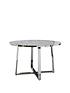  image of ivy-marble-effect-circle-dining-table-with-4-chairs