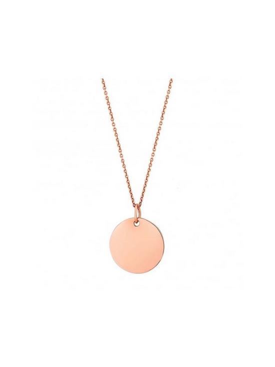 stillFront image of simply-silver-rose-gold-plated-sterling-silver-personalised-engraveable-disc-pendant