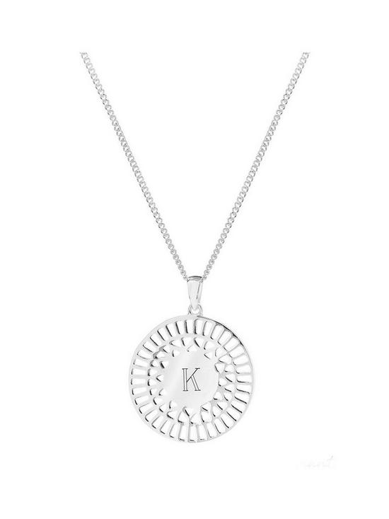 front image of simply-silver-sterling-silver-personalised-engravable-cut-out-pendant