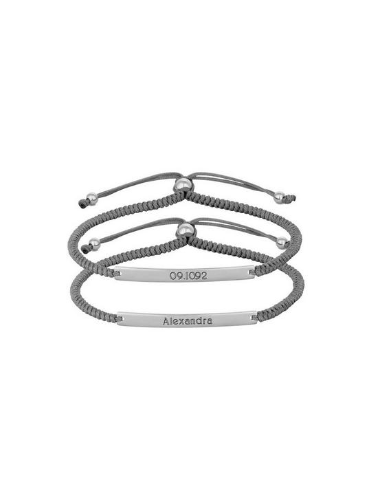 stillFront image of simply-silver-sterling-silver-personalised-engravable-bar-adjustable-grey-toggle-bracelet