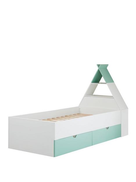lloyd-pascal-teepee-bed-with-storage-headboard-greenwhite
