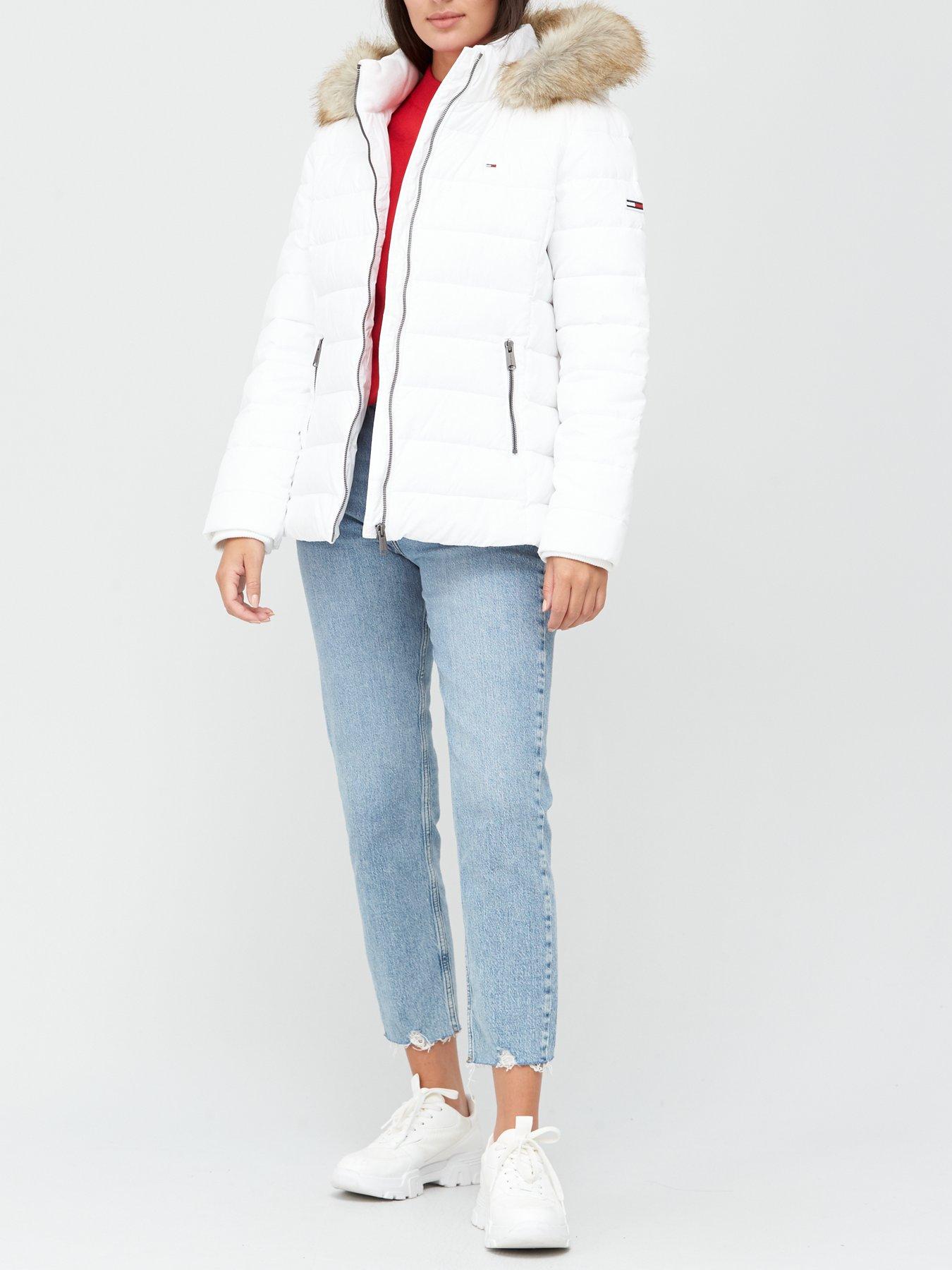 tommy jeans basic quilted hooded jacket