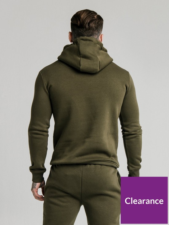 stillFront image of sik-silk-muscle-fit-overhead-hoodie-khaki