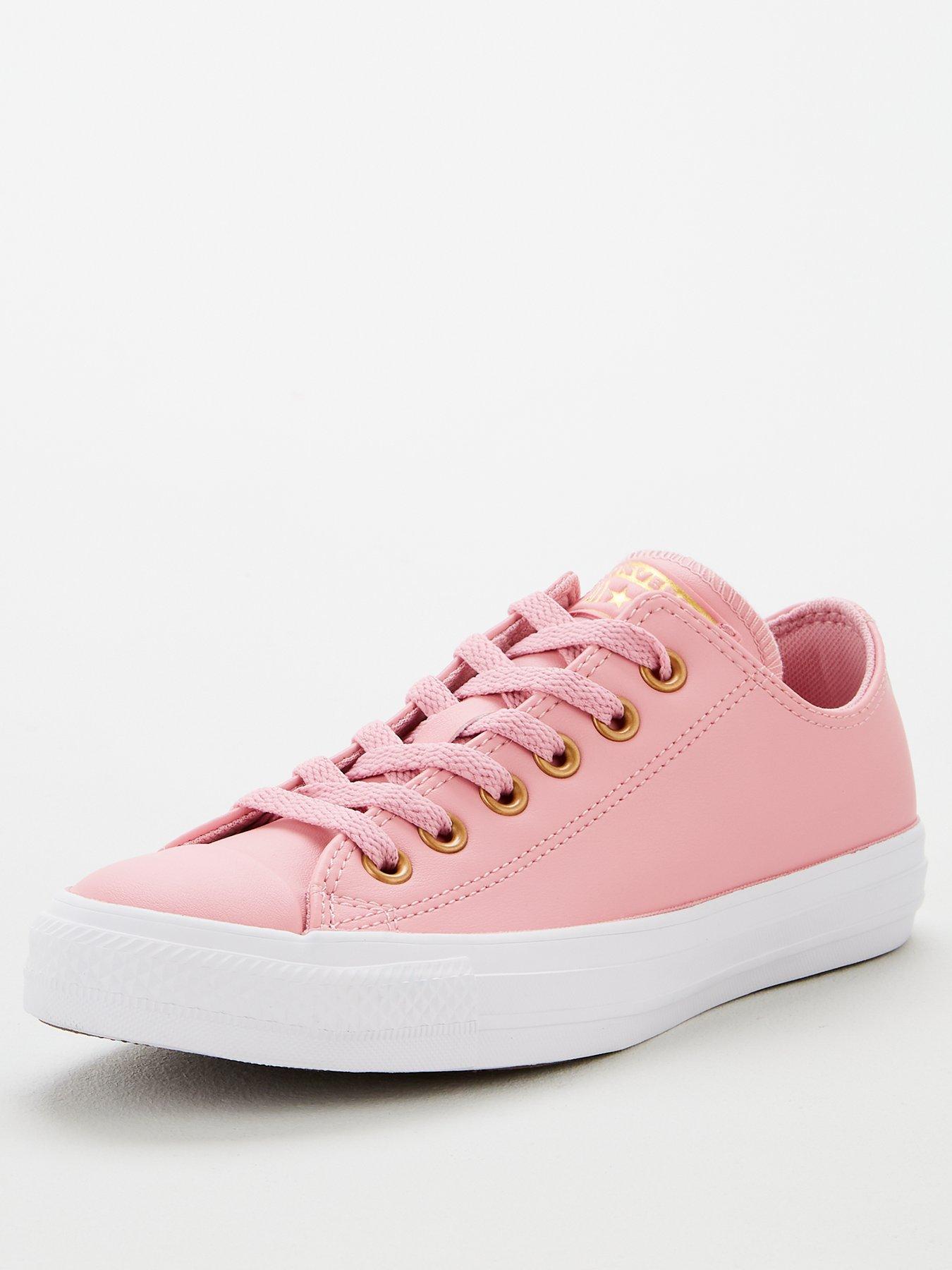 pink leather converse
