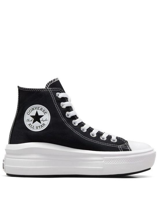 front image of converse-womens-move-hi-top-trainers-blackwhite