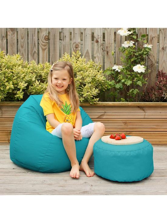 stillFront image of rucomfy-kids-classic-indooroutdoor-beanbag-blue