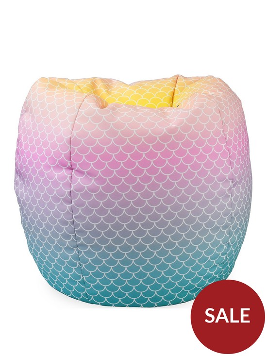 front image of rucomfy-mermaid-ombre-classic-beanbag