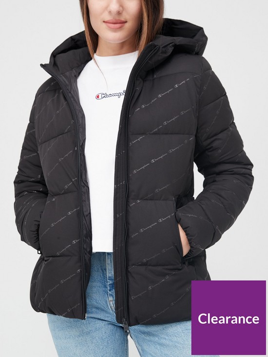 front image of champion-all-over-printnbspjacket-black