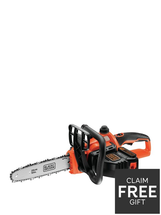 front image of black-decker-18v-chainsaw-li-on-25cm-bar-gkc1825l20-gb