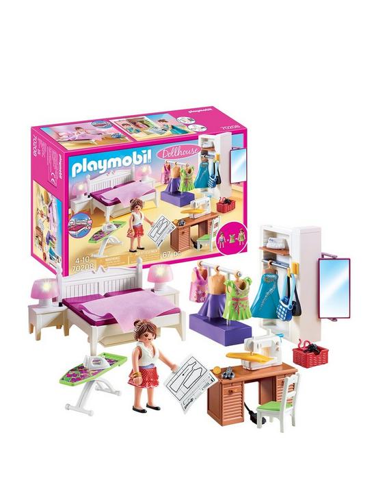 front image of playmobil-70208-dollhouse-master-bedroom-with-interchangeable-dresses