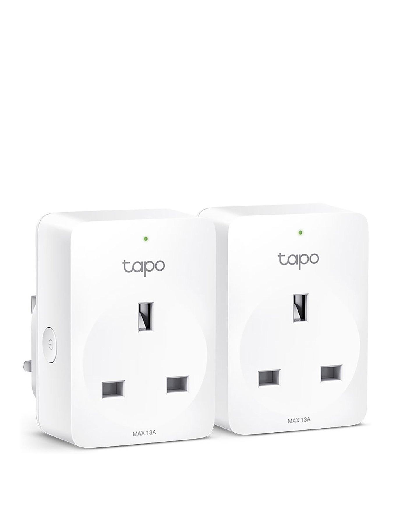 Image 1 of 7 of TP Link Tapo P100 (pack of 2) Smart Plugs, Remote Control, Schedule &amp; Timer, Away Mode, Alexa &amp; Google