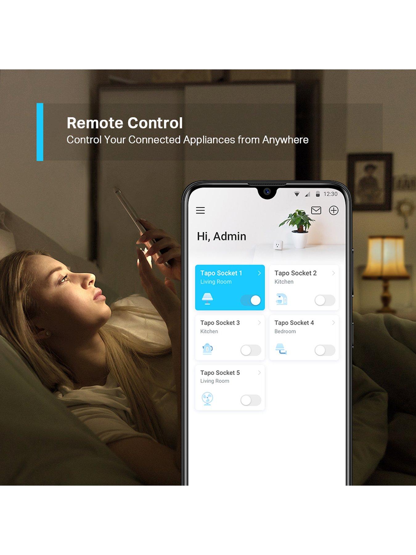 Image 4 of 7 of TP Link Tapo P100 (pack of 2) Smart Plugs, Remote Control, Schedule &amp; Timer, Away Mode, Alexa &amp; Google