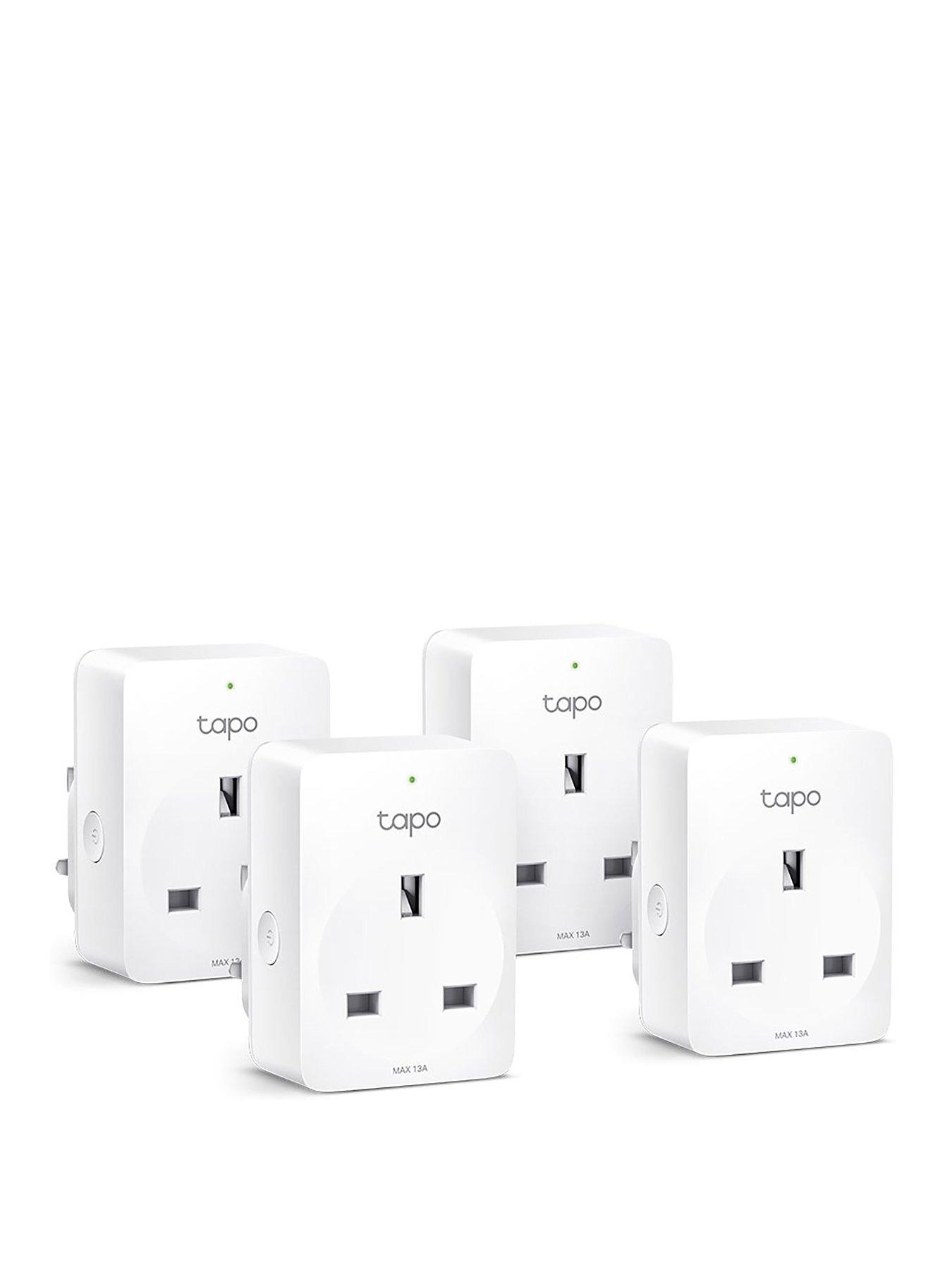 tp-link-tapo-p100-pack-of-4-smart-plugs-remote-control-schedule-amp-timer-away-mode-alexa-amp-google