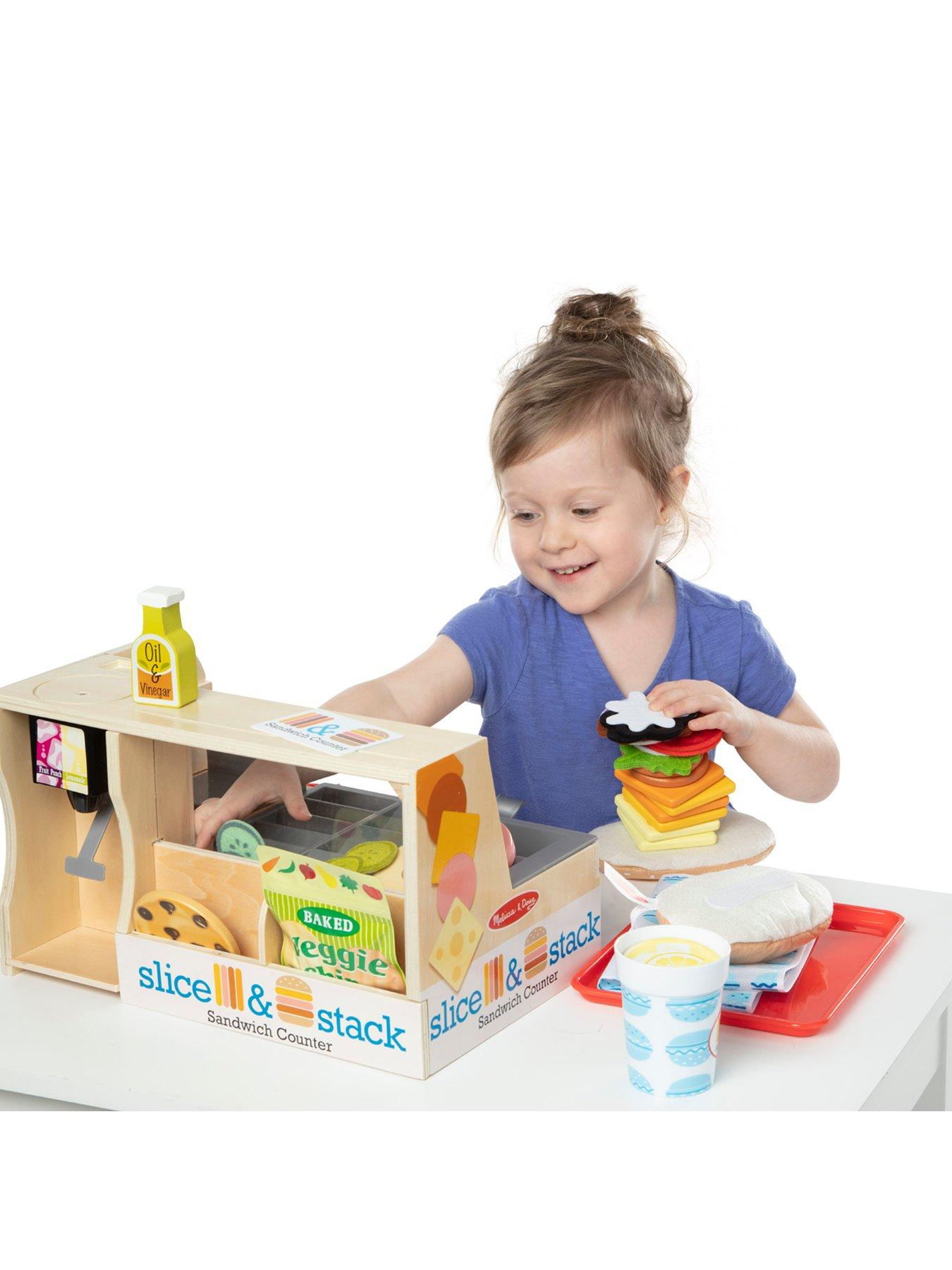 Image 3 of 6 of Melissa & Doug Wooden Slice & Stack Sandwich Counter