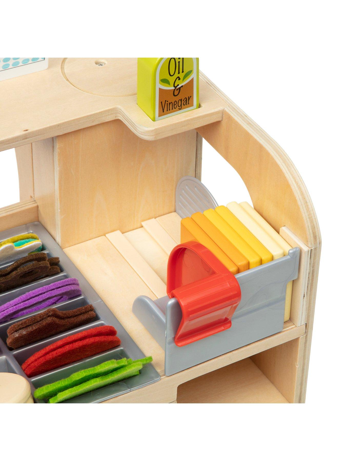 Image 4 of 6 of Melissa & Doug Wooden Slice & Stack Sandwich Counter