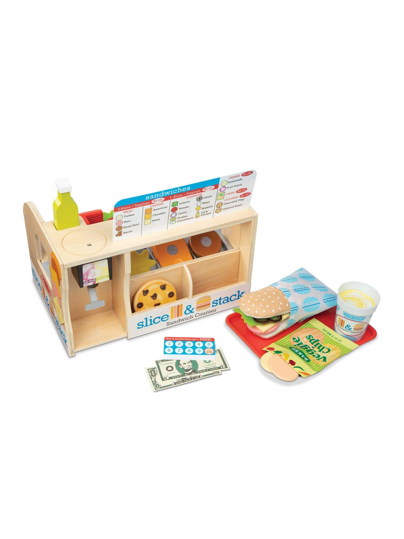 Image 5 of 6 of Melissa & Doug Wooden Slice & Stack Sandwich Counter