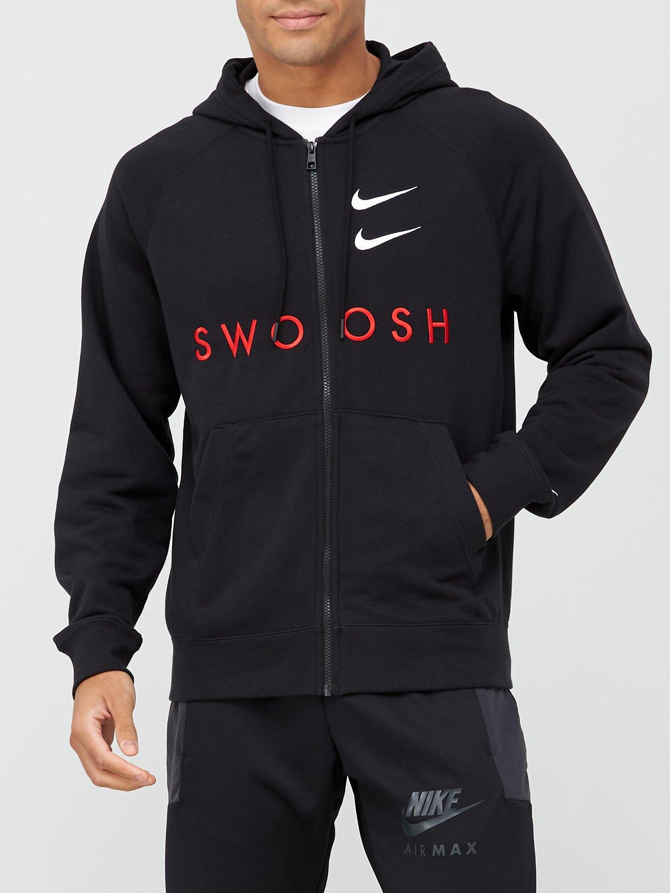 black nike swoosh hoodie