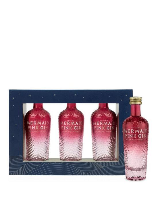 front image of isle-of-wight-distillery-mermaid-pink-gin-miniature-gift-set