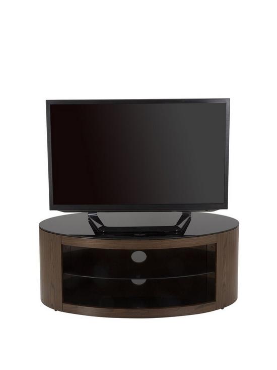 front image of avf-buckingham-oval-affinity-1100nbsptv-stand-walnutblack-fitsnbspup-to-55-inch-tv