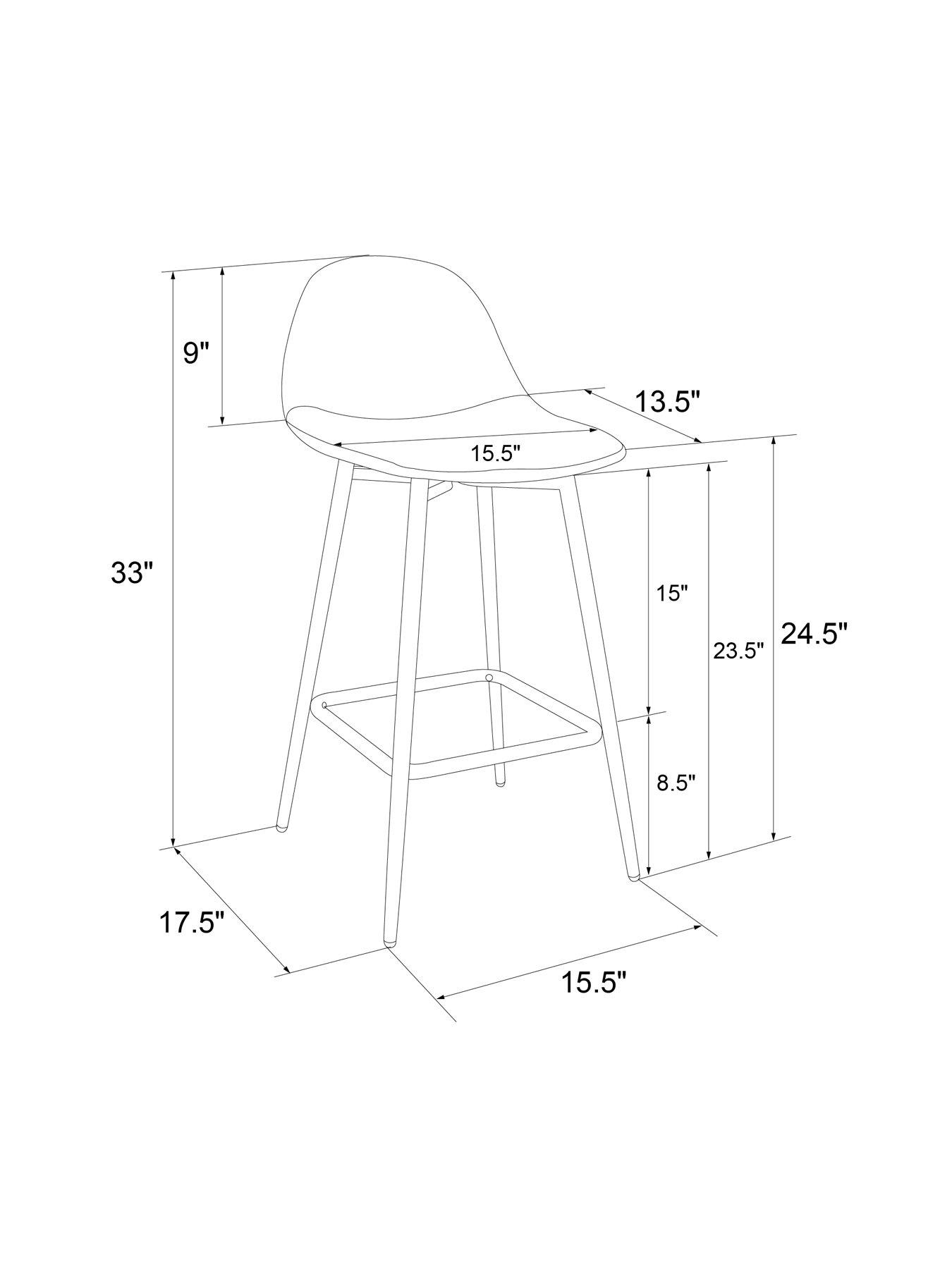 Image 3 of 3 of Dorel Home Calvin Bar Stool- Camel