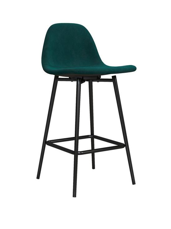front image of dorel-home-calvin-velvet-bar-stool--green