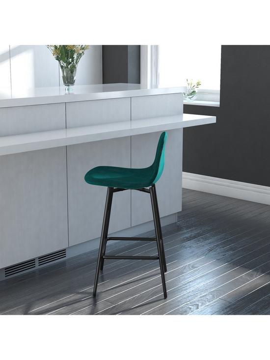 stillFront image of dorel-home-calvin-velvet-bar-stool--green