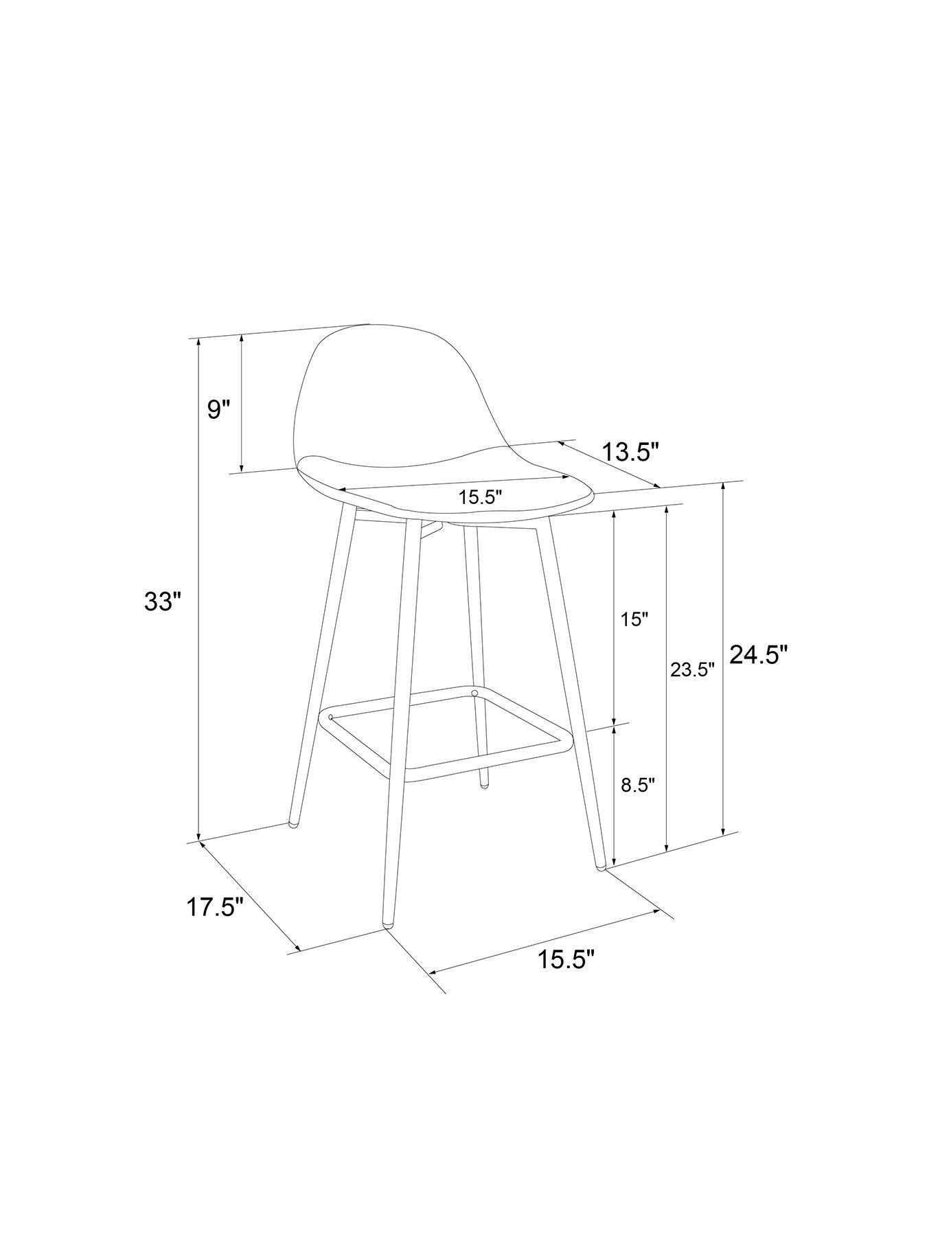  image of dorel-home-calvin-velvet-bar-stool--green