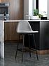  image of dorel-home-calvin-velvet-bar-stool--grey