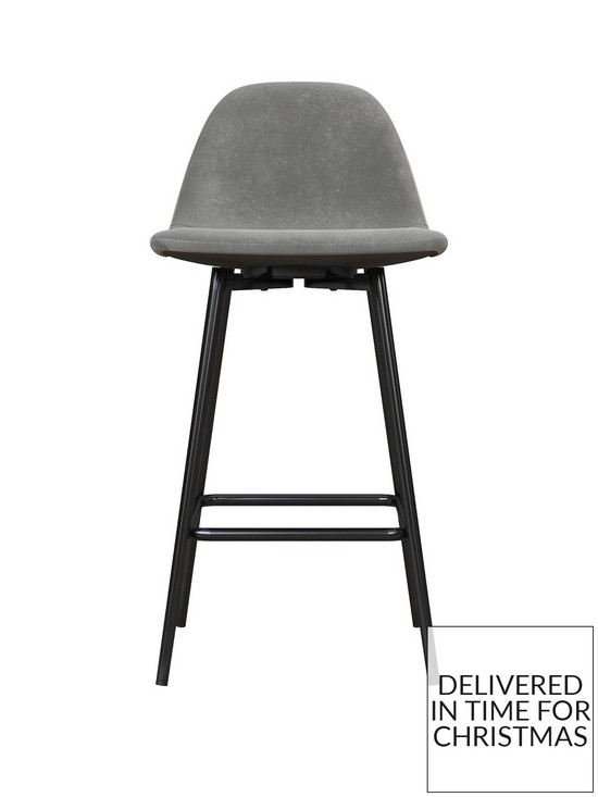 stillFront image of dorel-home-calvin-velvet-bar-stool--grey