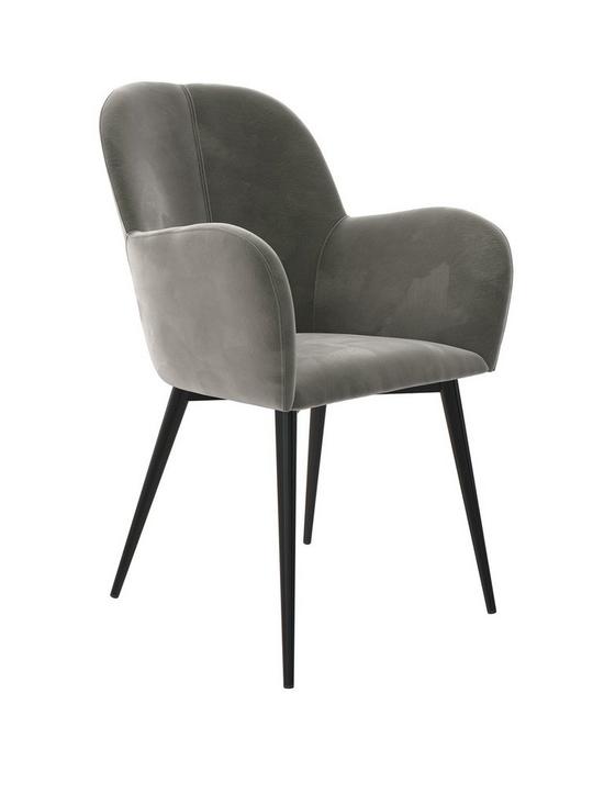 front image of fitz-velvet-accent-chair-grey