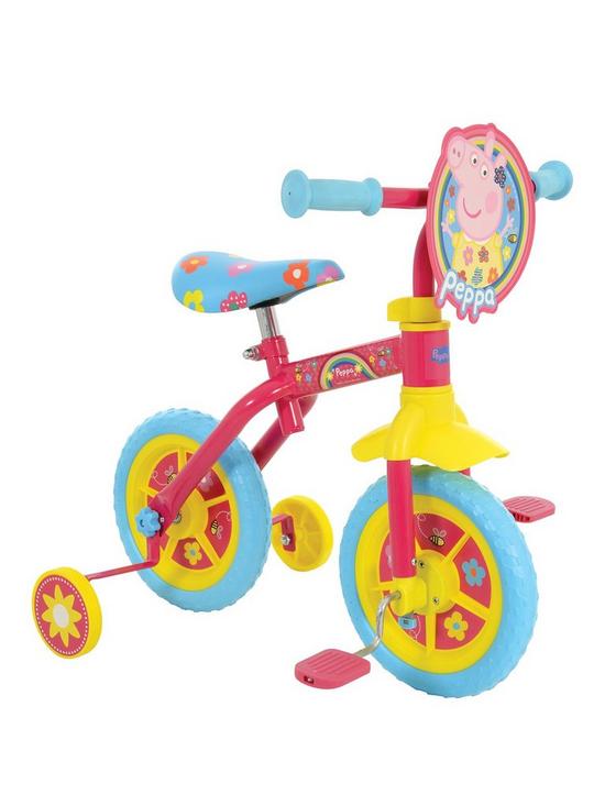 front image of peppa-pig-2-in-1-10-inch-training-bike