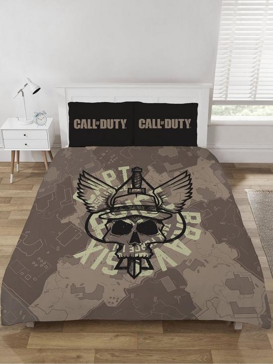 front image of call-of-duty-capt-price-double-duvet-cover-set-black