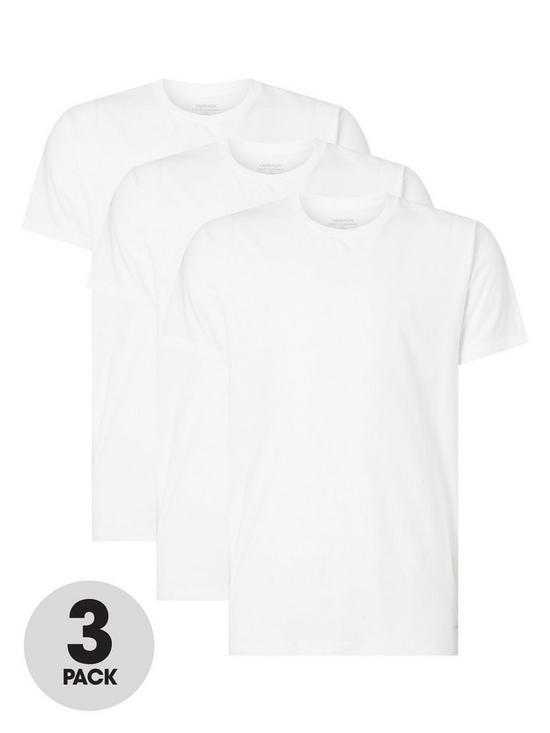 front image of calvin-klein-3-pack-t-shirt-white
