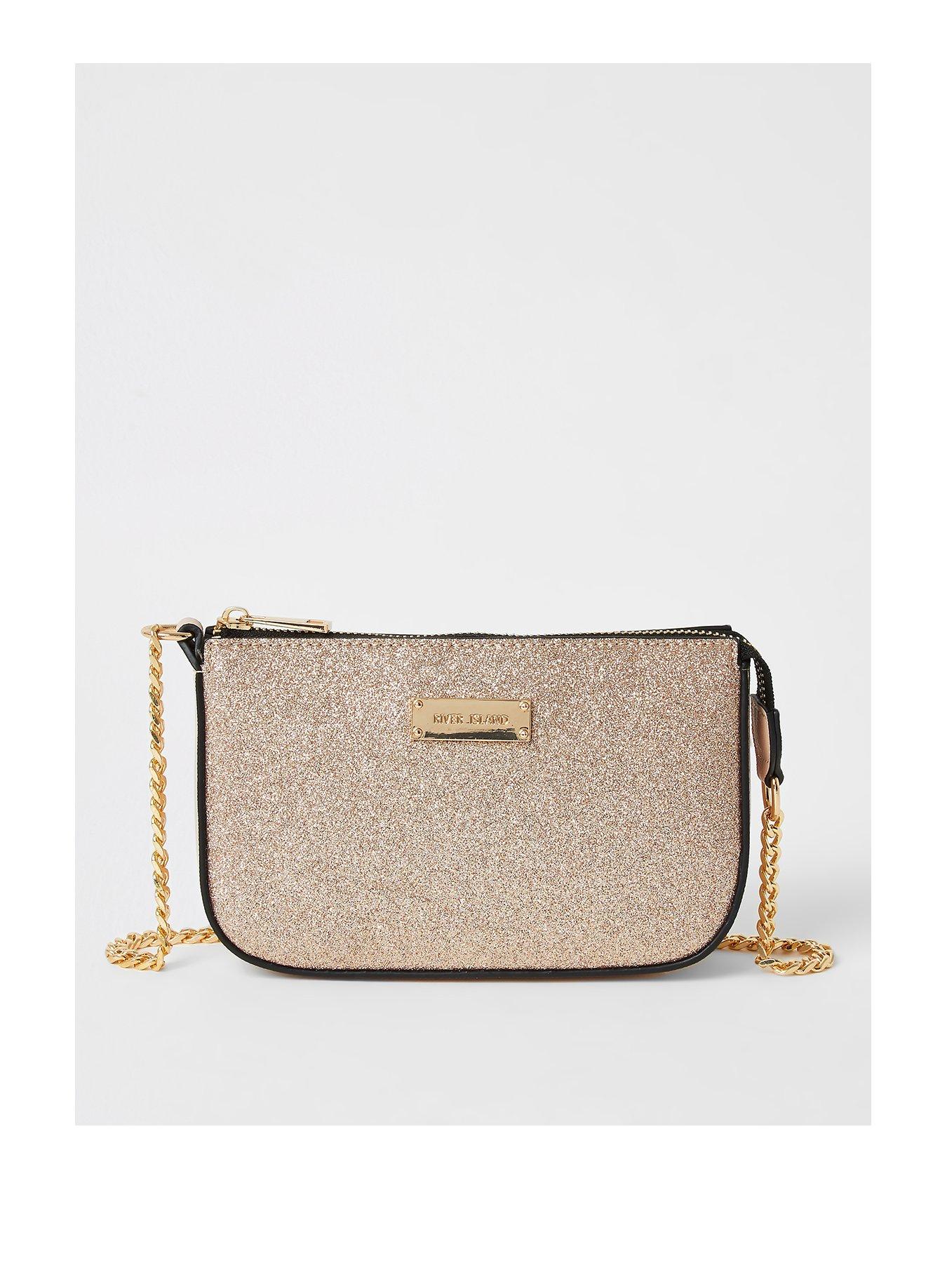 river island rose gold purse